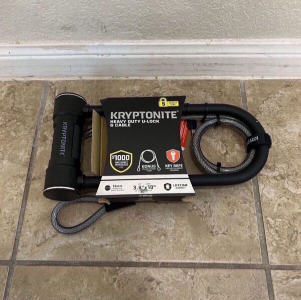 Kryptonite Level 5 14 mm U-Lock Bicycle Lock with Looped Bike Security Cable - Image 8