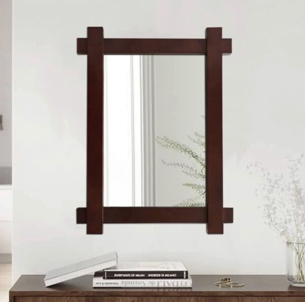 CrossROBBIN Solid Wood Framed Wall Mirror, Rustic Bathroom Vanity Mirror for Farmhouse Decor