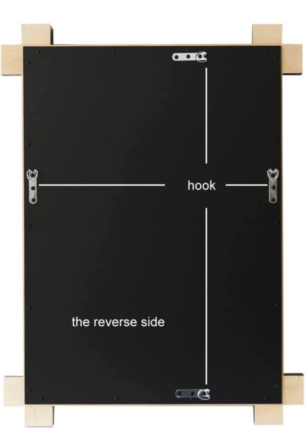 CrossROBBIN Solid Wood Framed Wall Mirror, Rustic Bathroom Vanity Mirror for Farmhouse Decor - Image 3