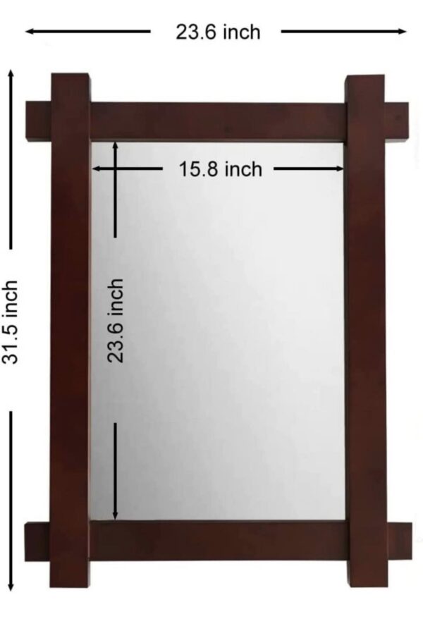 CrossROBBIN Solid Wood Framed Wall Mirror, Rustic Bathroom Vanity Mirror for Farmhouse Decor - Image 4
