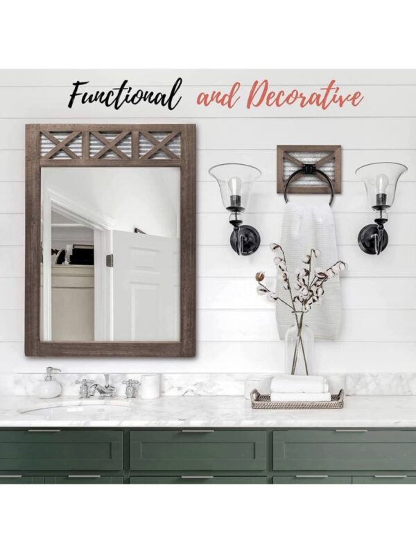 Autumn Alley Farmhouse Bathroom Mirror - Rustic Mirror - Vanity, Bathroom and Bedroom Mirror - Image 2