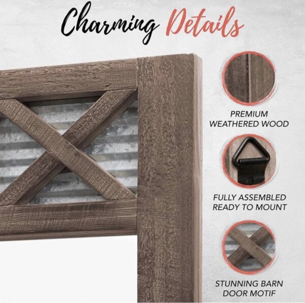Autumn Alley Farmhouse Bathroom Mirror - Rustic Mirror - Vanity, Bathroom and Bedroom Mirror - Image 3