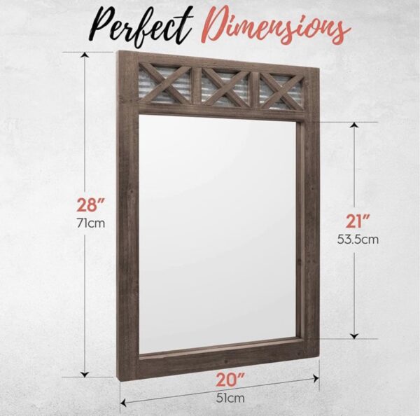 Autumn Alley Farmhouse Bathroom Mirror - Rustic Mirror - Vanity, Bathroom and Bedroom Mirror - Image 5