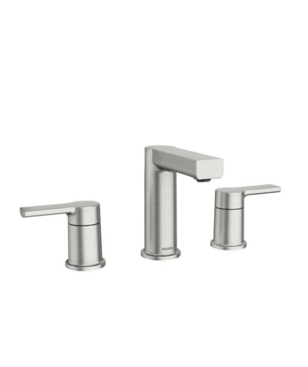 Moen Rinza Spot Resist Brushed Nickel 2-handle Widespread WaterSense High-arc Bathroom Sink Faucet