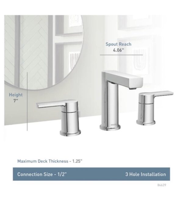 Moen Rinza Spot Resist Brushed Nickel 2-handle Widespread WaterSense High-arc Bathroom Sink Faucet - Image 5
