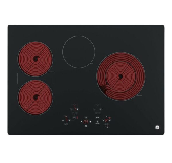 GE 30-in 4 Elements Smooth Surface (Radiant) Black Electric Cooktop - Image 2