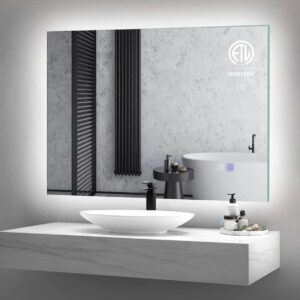 prifayer 32 x 24 Backlit LED Bathroom Mirror with Lights Brightness Dimmable by Touch Sensor