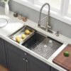 EcoChannels Undermount Kitchen Sink, 33 x 19 Inch Sink Kitchen 16 Gauge Stainless Steel Kitchen Sink - Image 3
