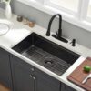 EcoChannels Undermount Kitchen Sink, 30 x 19 x 10 Inch Sink Kitchen 16 Gauge Stainless Steel Kitchen - Image 2