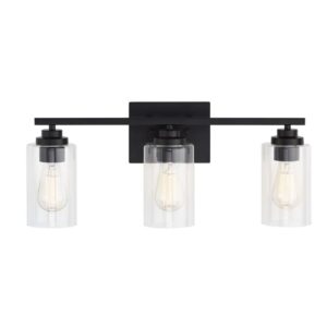KAWOTI 22-in 3-Light Black Modern/Contemporary Vanity Light