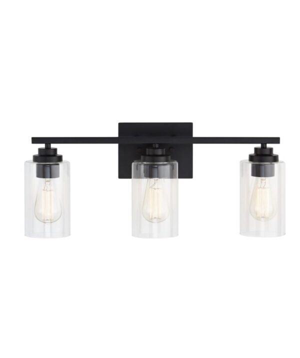 KAWOTI 22-in 3-Light Black Modern/Contemporary Vanity Light