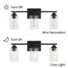 KAWOTI 22-in 3-Light Black Modern/Contemporary Vanity Light - Image 4