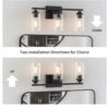 KAWOTI 22-in 3-Light Black Modern/Contemporary Vanity Light - Image 5