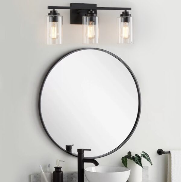 KAWOTI 22-in 3-Light Black Modern/Contemporary Vanity Light - Image 6