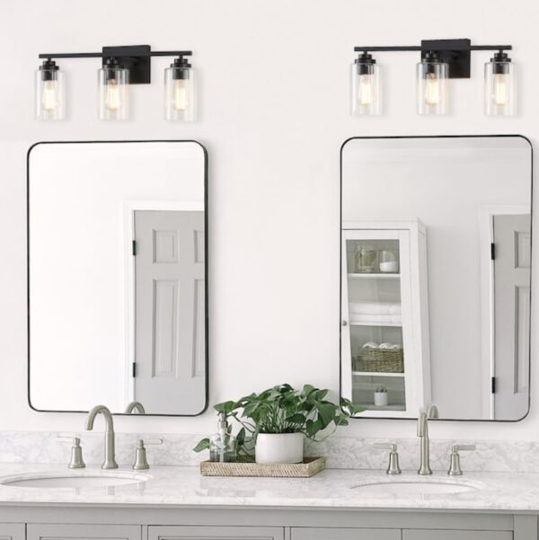 KAWOTI 22-in 3-Light Black Modern/Contemporary Vanity Light - Image 7