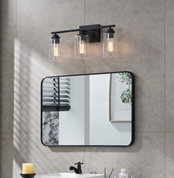 KAWOTI 22-in 3-Light Black Modern/Contemporary Vanity Light - Image 8