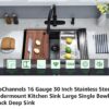 EcoChannels Undermount Kitchen Sink, 30 x 19 x 10 Inch Sink Kitchen 16 Gauge Stainless Steel Kitchen - Image 7