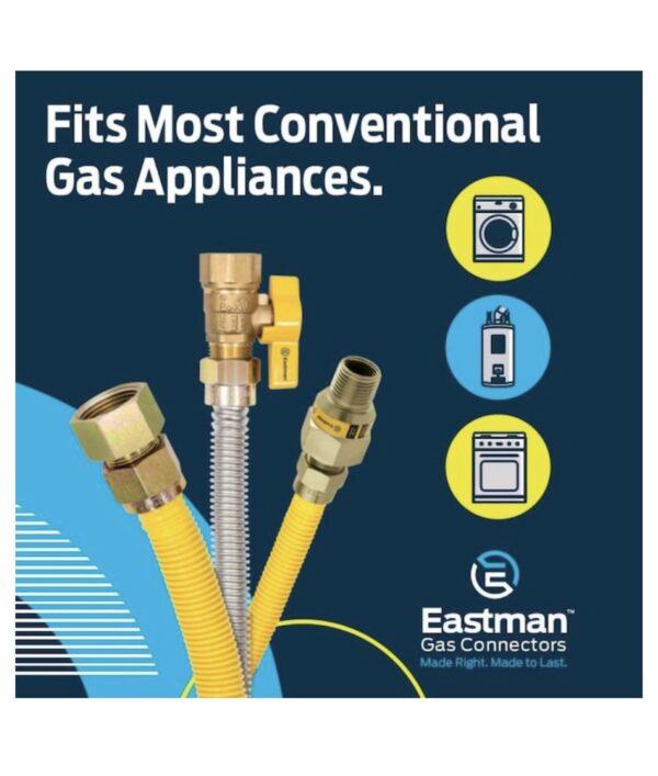 EASTMAN 60-in 1/2-in Mip Inlet x 1/2-in Mip Outlet Stainless Steel Gas Connector - Image 9