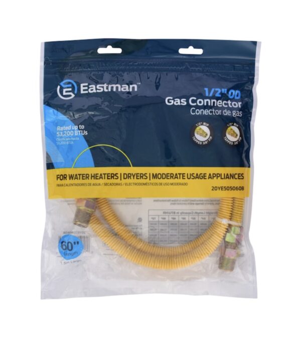 EASTMAN 60-in 1/2-in Mip Inlet x 1/2-in Mip Outlet Stainless Steel Gas Connector - Image 12