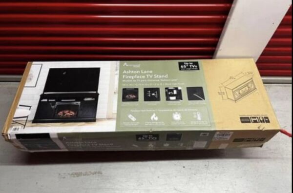 Ameriwood Home Ashton Lane Electric Fireplace TV Stand for TVs up to 65", Black Oak - Image 12