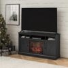 Ameriwood Home Ashton Lane Electric Fireplace TV Stand for TVs up to 65", Black Oak - Image 2