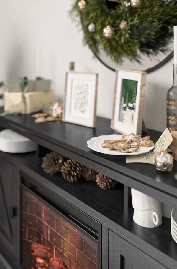 Ameriwood Home Ashton Lane Electric Fireplace TV Stand for TVs up to 65", Black Oak - Image 4