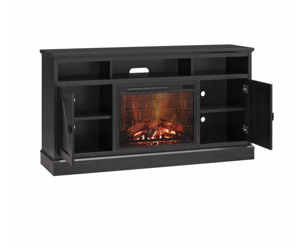 Ameriwood Home Ashton Lane Electric Fireplace TV Stand for TVs up to 65", Black Oak - Image 8