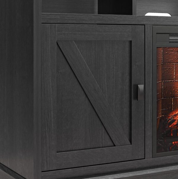Ameriwood Home Ashton Lane Electric Fireplace TV Stand for TVs up to 65", Black Oak - Image 10