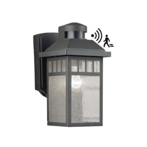Harbor Breeze 1-Light 11.5-in Black Motion Sensor Outdoor Wall Light