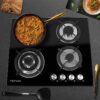 HBHOB HBG4601 24 Inches Gas Stove 4 Burners Glass Surface - Image 6