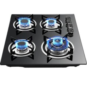 HBHOB HBG4601 24 Inches Gas Stove 4 Burners Glass Surface