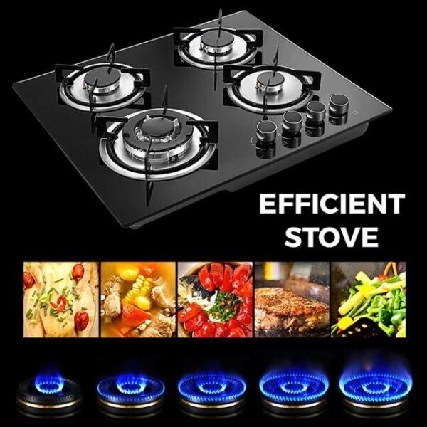 HBHOB HBG4601 24 Inches Gas Stove 4 Burners Glass Surface - Image 9