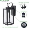 Outdoor Wall Lantern, Wall Sconce as Porch Lighting Fixture with One E26 Base Max 60W, - Image 2