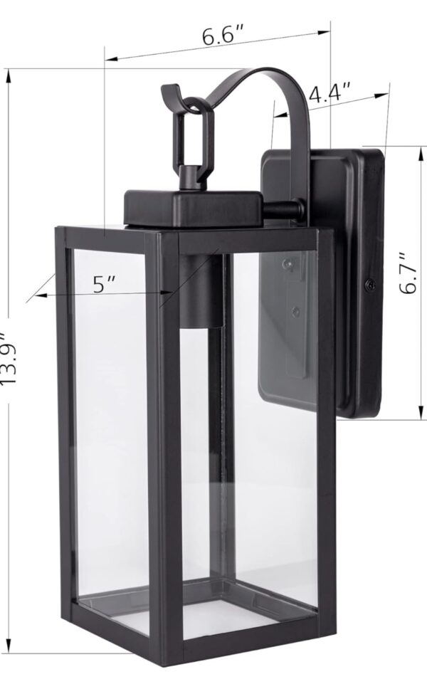 Outdoor Wall Lantern, Wall Sconce as Porch Lighting Fixture with One E26 Base Max 60W, - Image 4