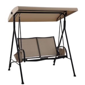 Style Selections Pelham Bay 2-person Black Steel Outdoor Swing
