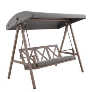 Style Selections 3-person Brown Steel Outdoor Swing