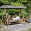 Style Selections 3-person Brown Steel Outdoor Swing - Image 2