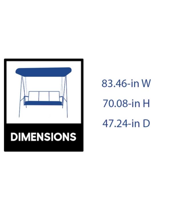 Style Selections 3-person Brown Steel Outdoor Swing - Image 6
