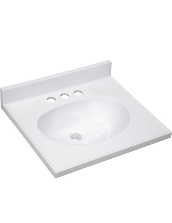 Design House 19-in Solid White Cultured Marble Integral Single Sink Bathroom Vanity Top