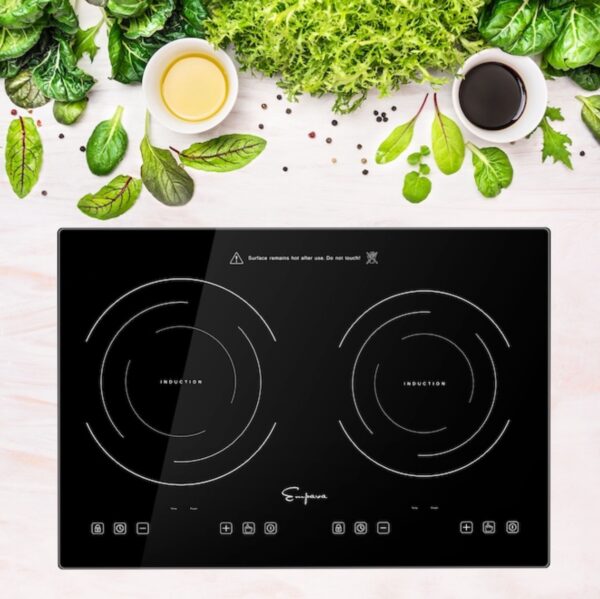Empava IDC12B2 Horizontal Electric Stove Induction Cooktop with 2 Burners in Black Vitro Ceramic - Image 6