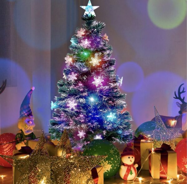 Juegoal 4 ft Pre-Lit Artificial Christmas Tree, Lighted Optical Fiber Xmas Trees with RGB Color - Image 7