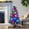 Juegoal 4 ft Pre-Lit Artificial Christmas Tree, Lighted Optical Fiber Xmas Trees with RGB Color - Image 2