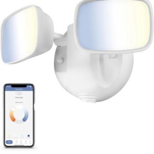 Feit Electric 2 Head White Tune Smart Security LED Flood Light 2000 Lumens,120° Degree Beam Angle