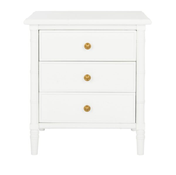 Safavieh Mina 25 in. 3 - Drawer Modern Coastal Bamboo Nightstand - Image 2