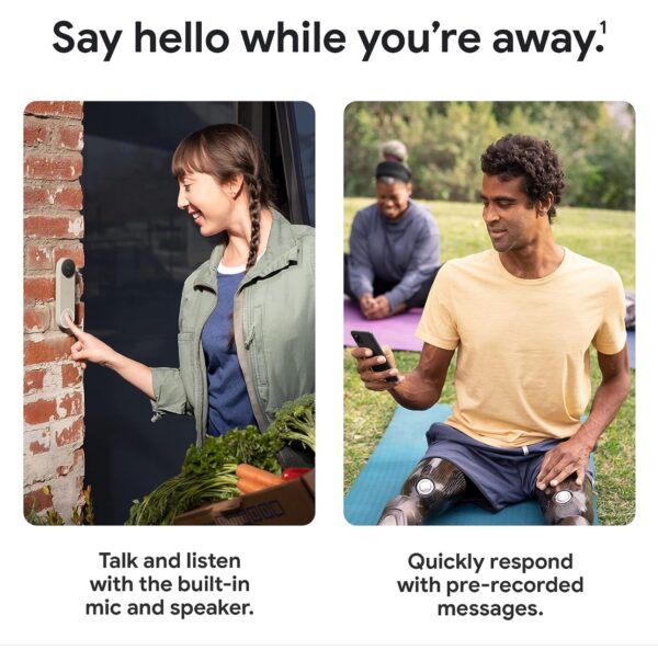 Google Nest Doorbell (Battery) - Wireless Doorbell Camera - Video Doorbell - Snow - Image 6