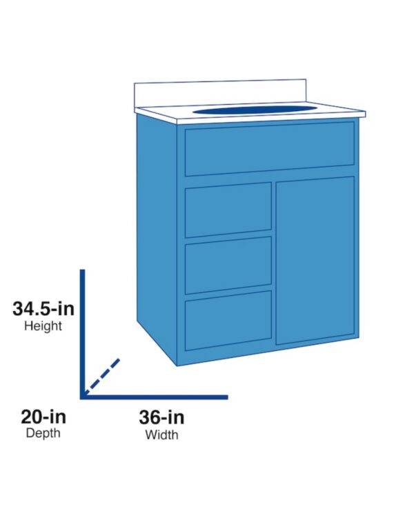 allen + roth Everdene 36-in Gray Undermount Single Sink Bathroom Vanity with Carrera White Engineere - Image 2