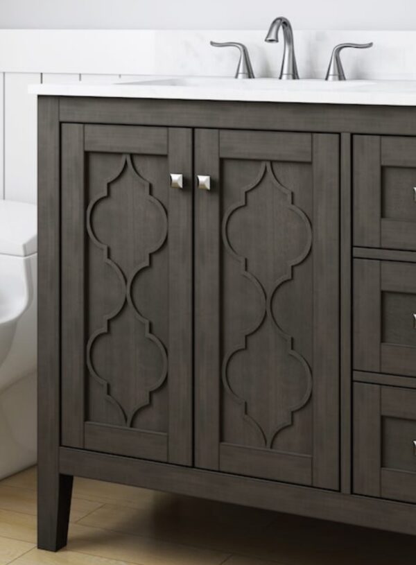allen + roth Everdene 36-in Gray Undermount Single Sink Bathroom Vanity with Carrera White Engineere - Image 6