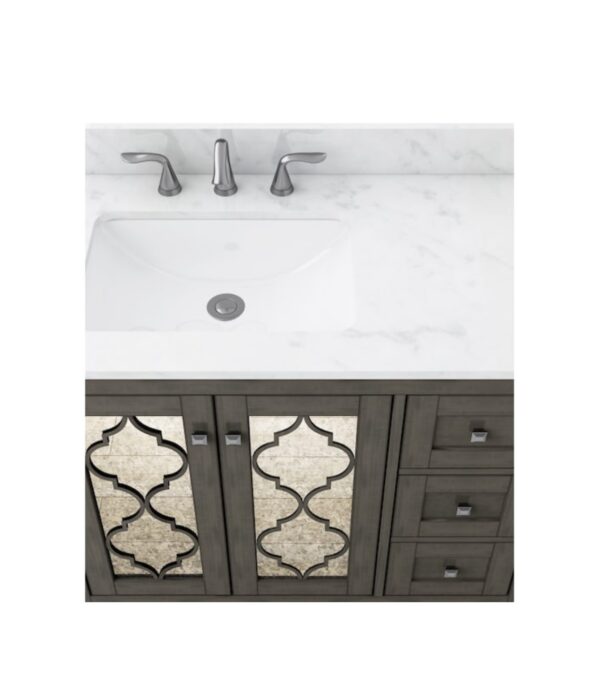 allen + roth Everdene 36-in Gray Undermount Single Sink Bathroom Vanity with Carrera White Engineere - Image 10