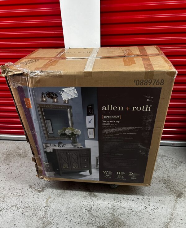 allen + roth Everdene 36-in Gray Undermount Single Sink Bathroom Vanity with Carrera White Engineere - Image 13