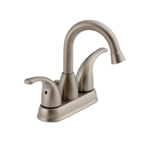Peerless Two Handle Centerset Bathroom Sink Faucet in Brushed Nickel, P99694LF-BN-ECO